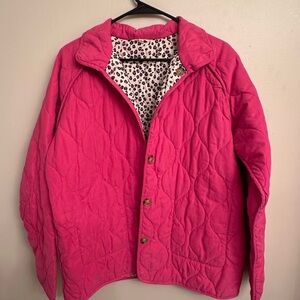 Jodifl Pink Quilted Jacket Leopard Lining Medium